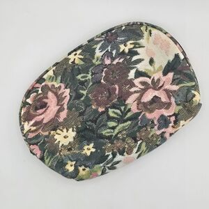 Vintage 80s Embroidery Print Cotton Makeup Bag